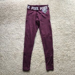 VS PINK MAROON LEGGINGS SIZE XS FLEECE LINED